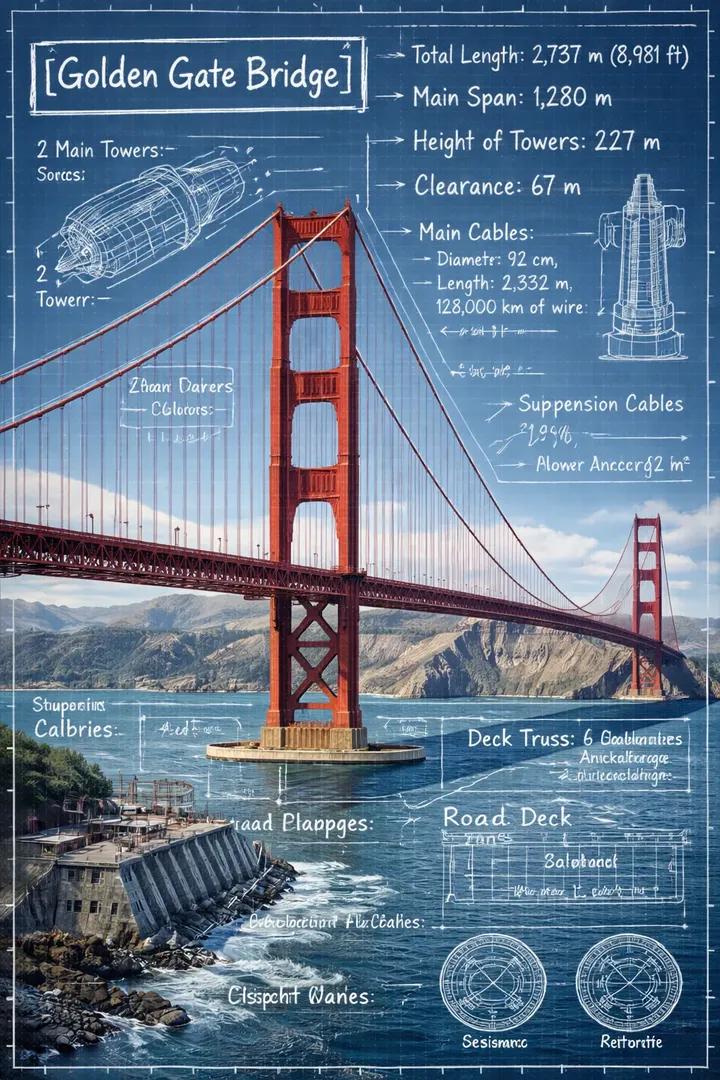 Create an infographic image of [LANDMARK], combining a real photograph of the la