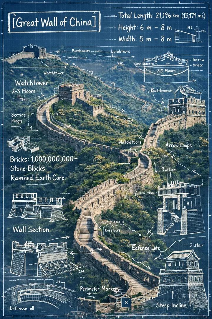 Create an infographic image of [LANDMARK], combining a real photograph of the la