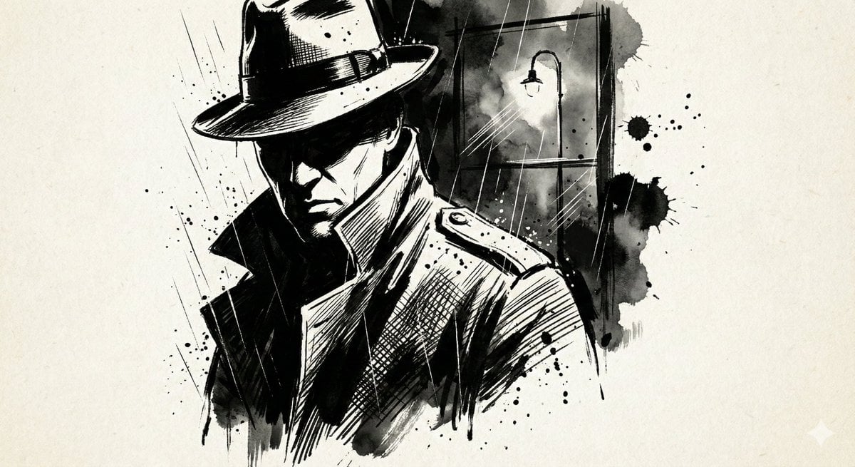 A high-contrast ink noir portrait of [SUBJECT], illustrated entirely with expres