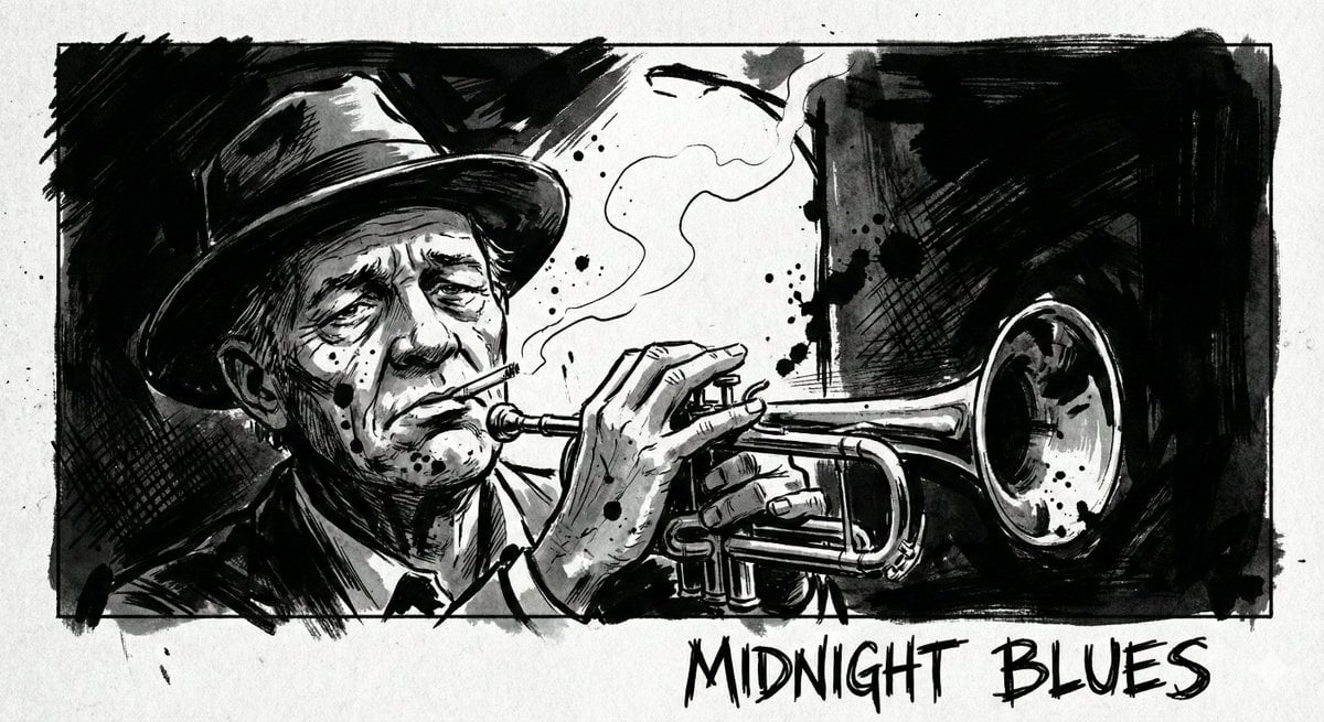A high-contrast ink noir portrait of [SUBJECT], illustrated entirely with expres