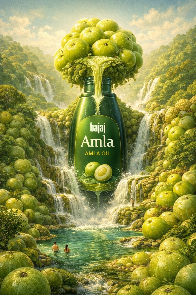 Surreal premium commercial illustration for [BRAND NAME] [OIL TYPE], featuring t