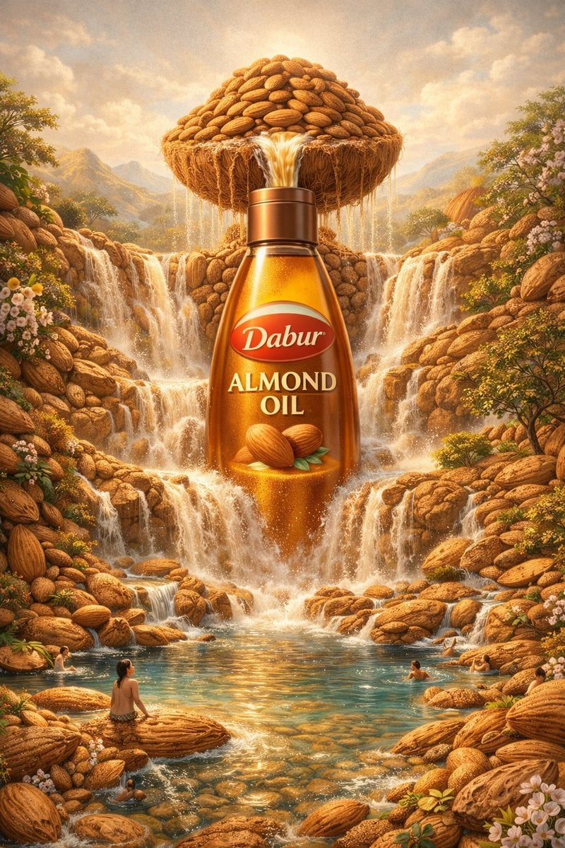 Surreal premium commercial illustration for [BRAND NAME] [OIL TYPE], featuring t
