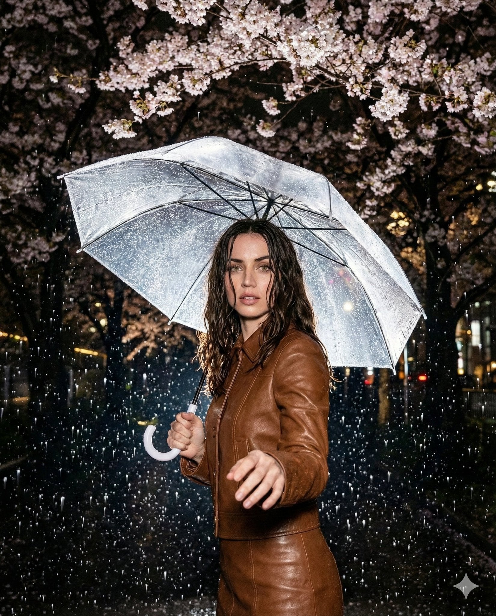 {
  "prompt": "High-resolution nighttime editorial portrait shot with on-camera 