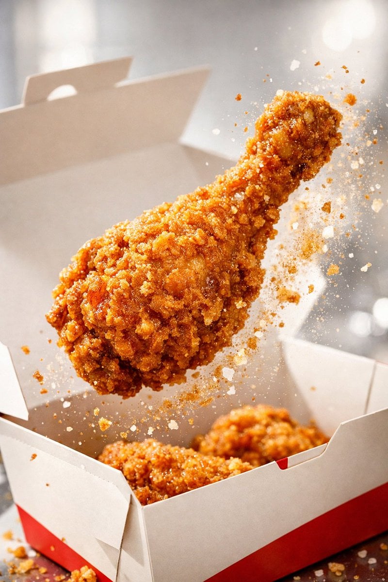 {
  "project": {
    "title": "Hyper-Visual Fried Chicken Action Series",
    "o