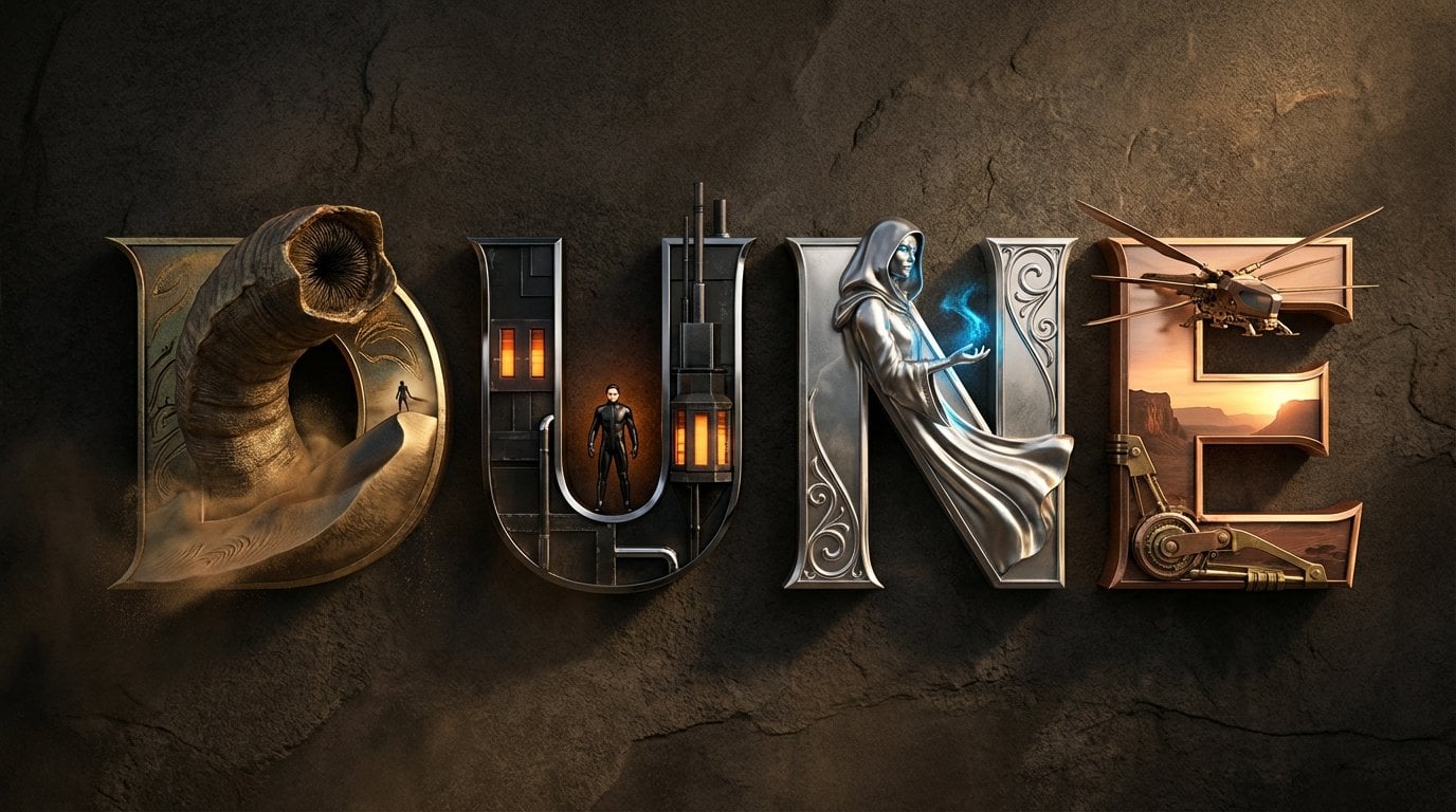 Create a high-quality 3D metallic typography composition of the title [MOVIE / S