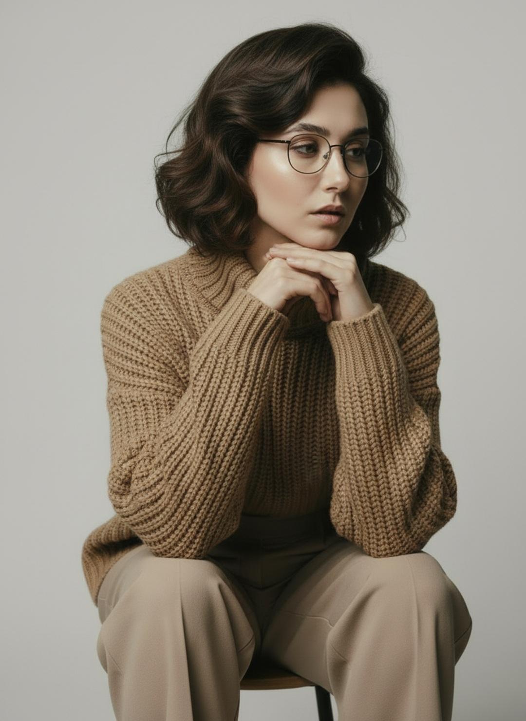 {
  "Objective": "Create a minimalist fashion studio portrait series with a calm