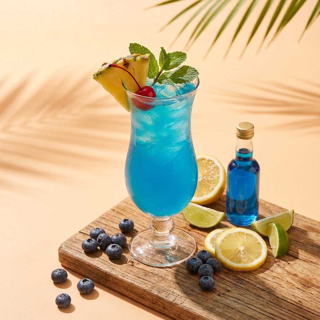 A high-end studio photograph of a [YOUR COCKTAIL], shot from a high-angle slight