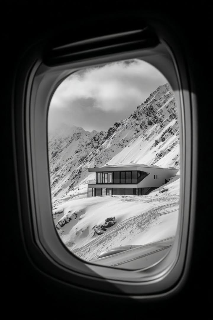 a window looking out an airplane and you can see a 4k image of a futuistic, very