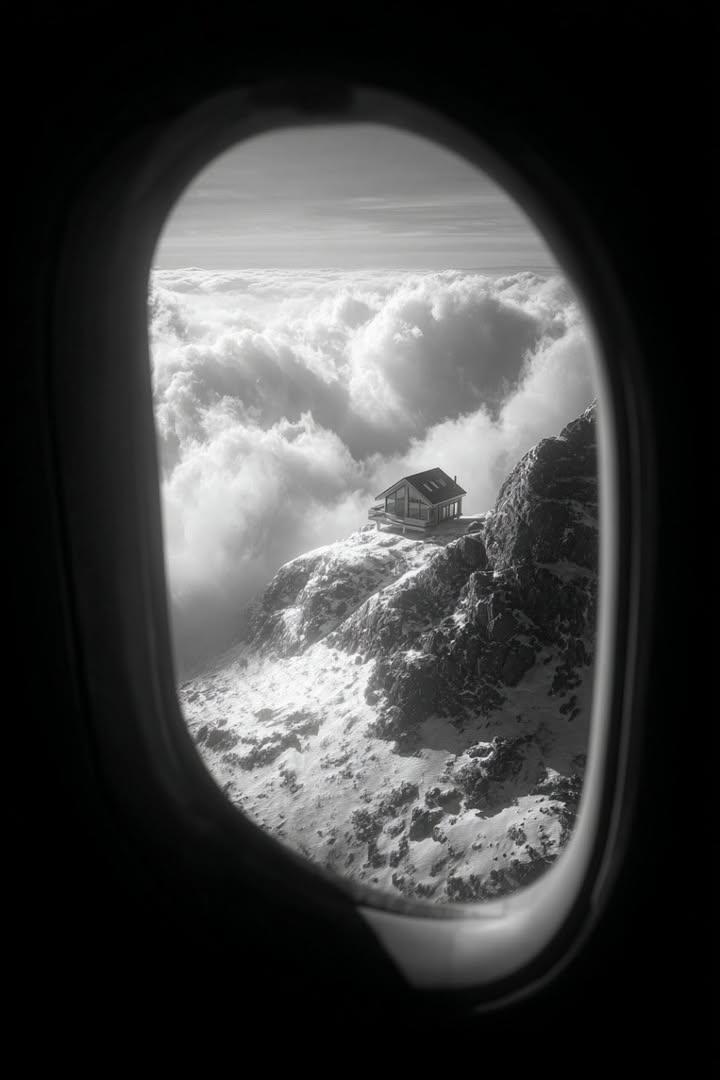 a window looking out an airplane and you can see a 4k image of a futuistic, very