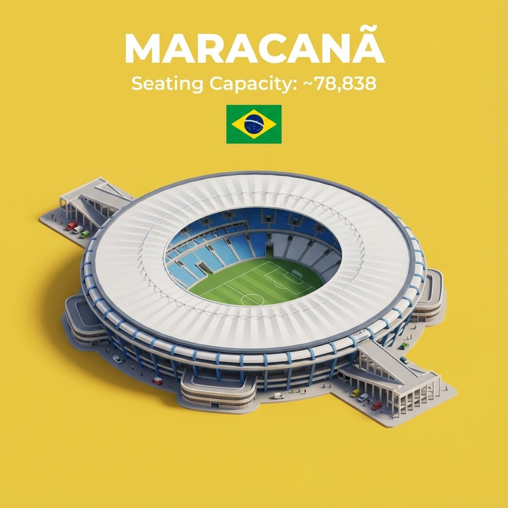 Present a clear, 45° top-down isometric miniature 3D cartoon scene of [STADIUM],
