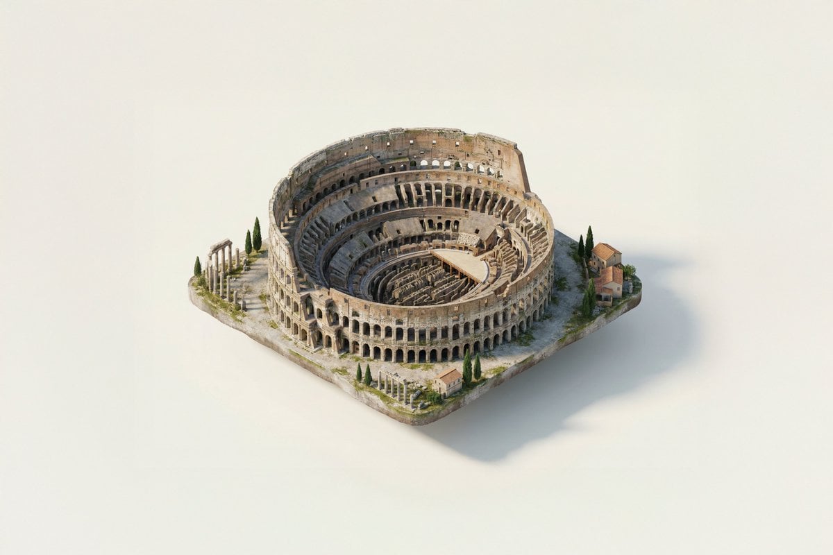 A miniature isometric architectural diorama of [LANDMARK NAME], accurately refle