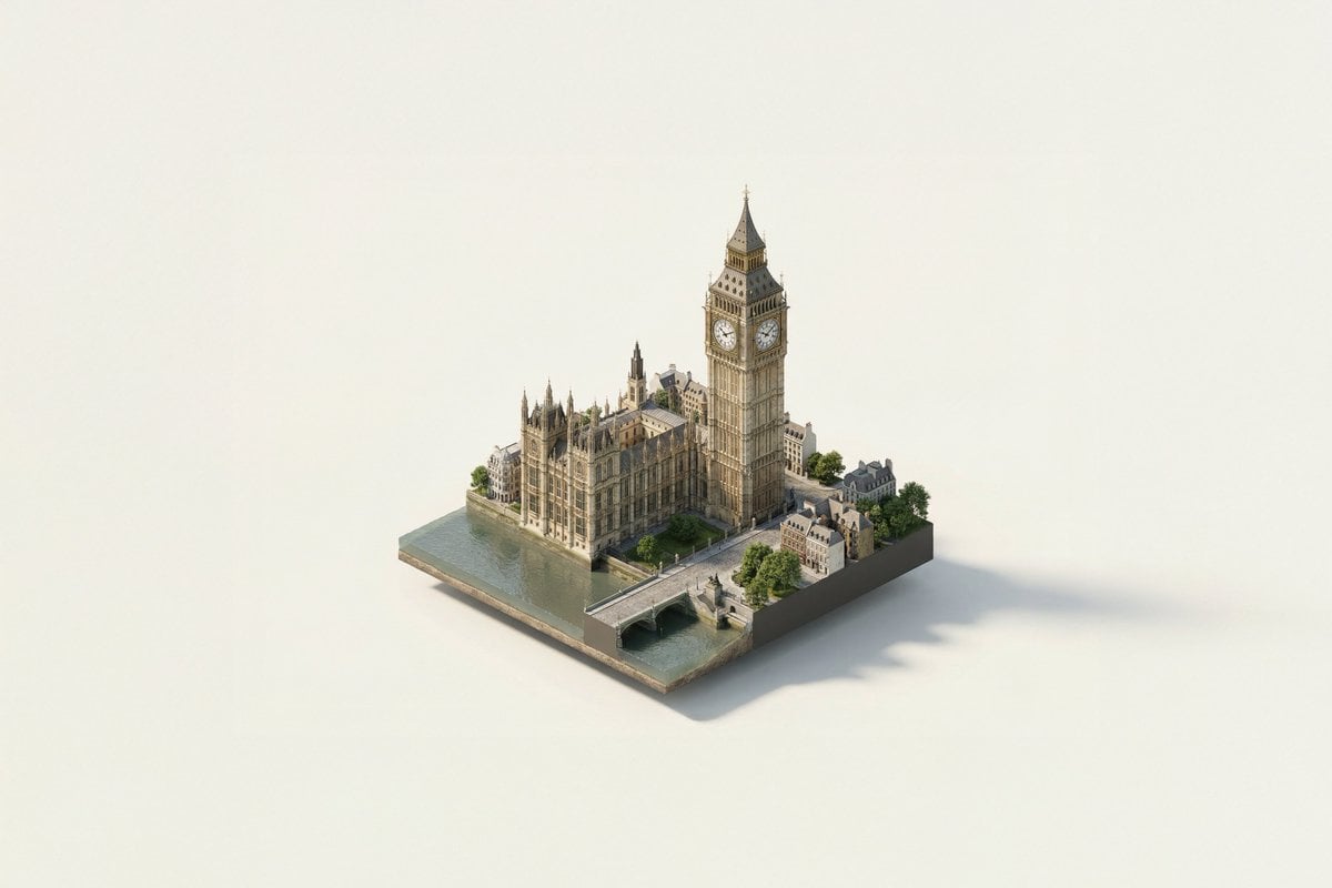 A miniature isometric architectural diorama of [LANDMARK NAME], accurately refle