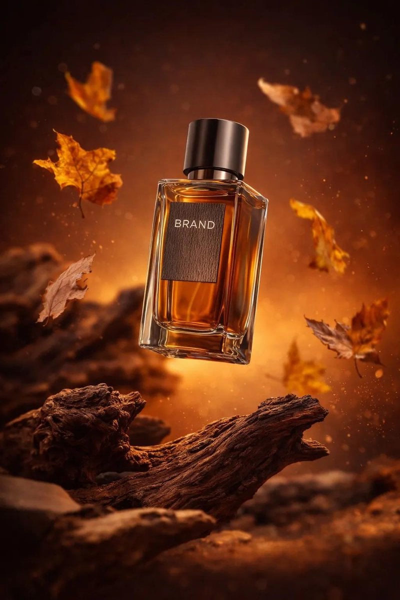Ultra-realistic luxury perfume product shot (9: 16, 4K). A clear rectangular gla