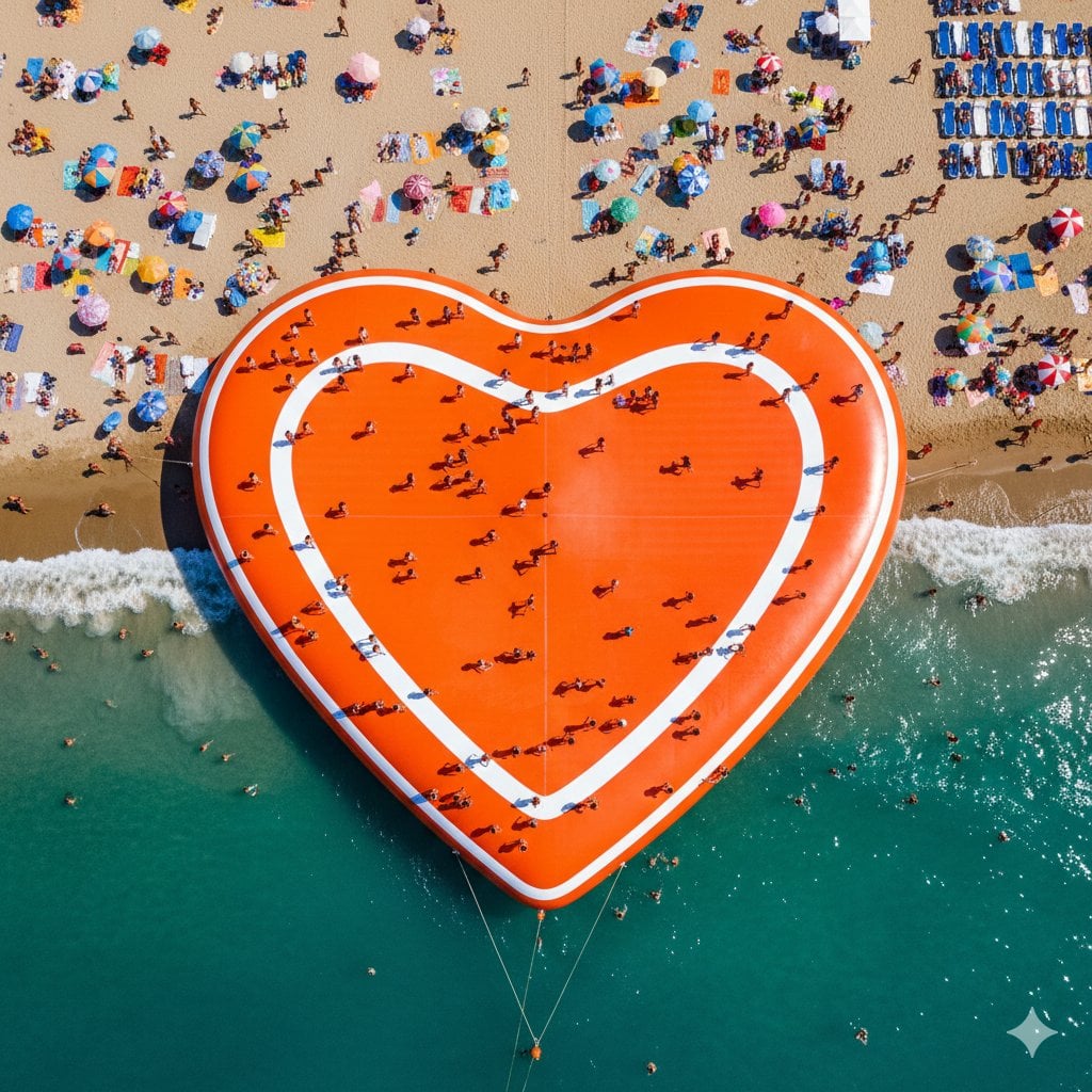 {
  "prompt": "massive giant inflatable WhatsApp logo floating in the ocean near