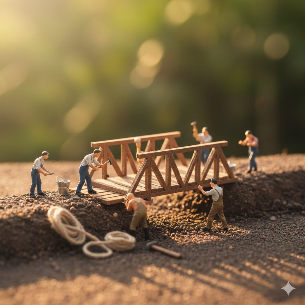 {
  "prompt": "Ultra-realistic macro scene depicting tiny restoration workers co