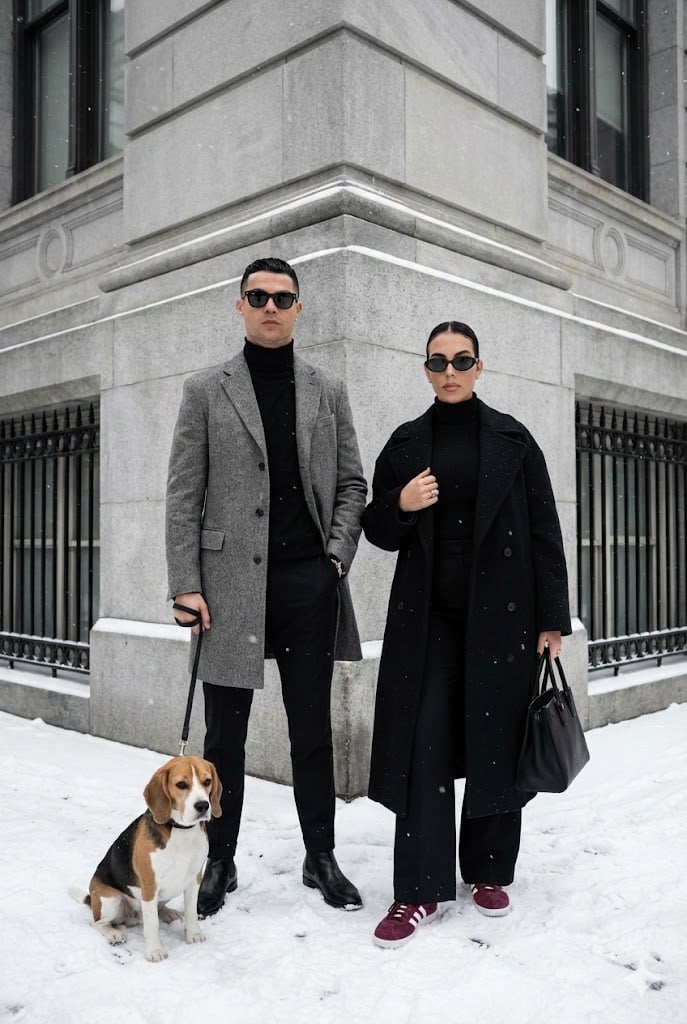 {
  "prompt_title": "Sophisticated Urban Winter Couple Portrait",
  "environment