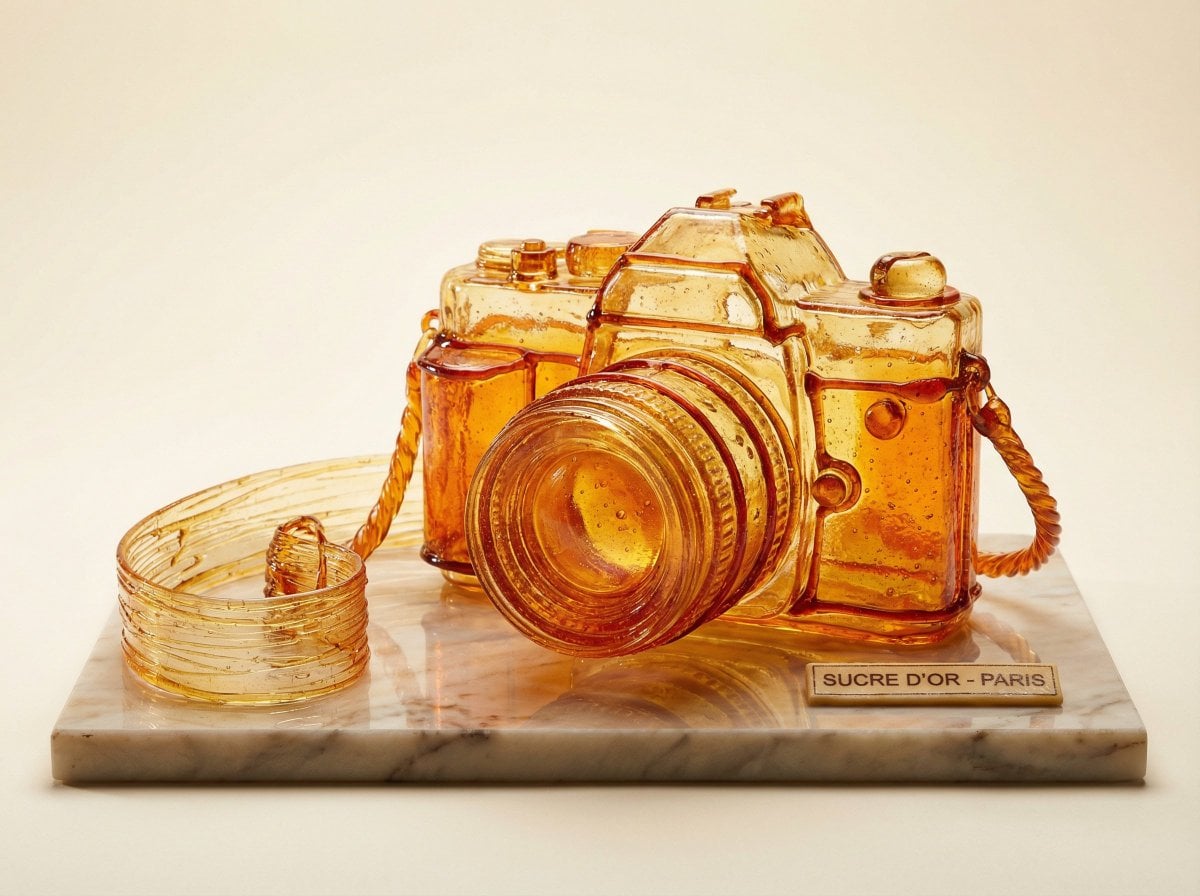 A [PRODUCT] rendered as if built entirely from pulled and blown sugar, the trans