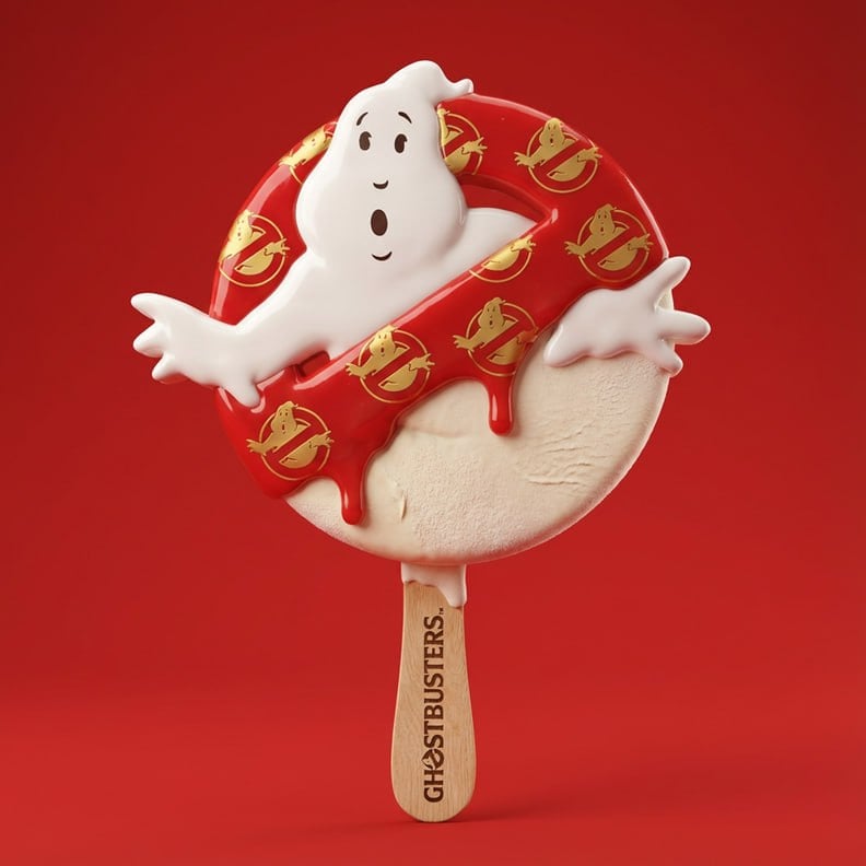 A perfectly vertical, hyper-realistic 3D popsicle by [@ YOUR LOGO] featuring a g