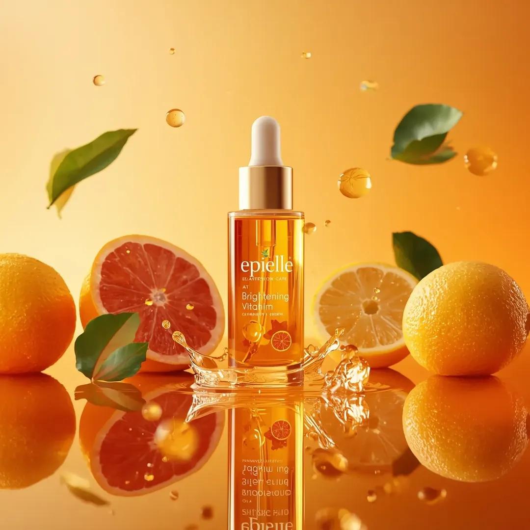 Ultra-high-end photorealistic skincare product photography featuring a clear cyl