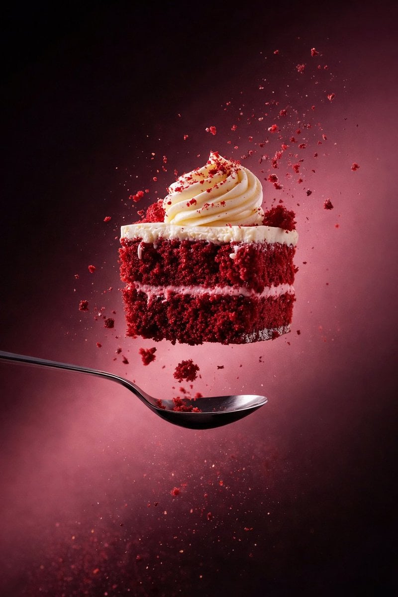 {
  "image_type": "high-detail food photography, AI-edited surreal composition",