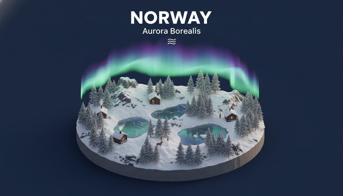 Create an isometric miniature 3D diorama highlighting the natural landmark [NATU