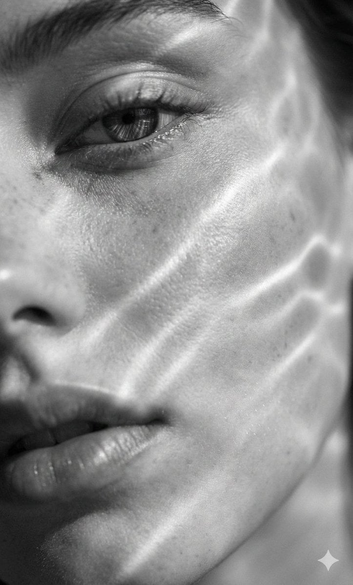 A hyperrealistic 8K black and white extreme close-up portrait of a young man's f