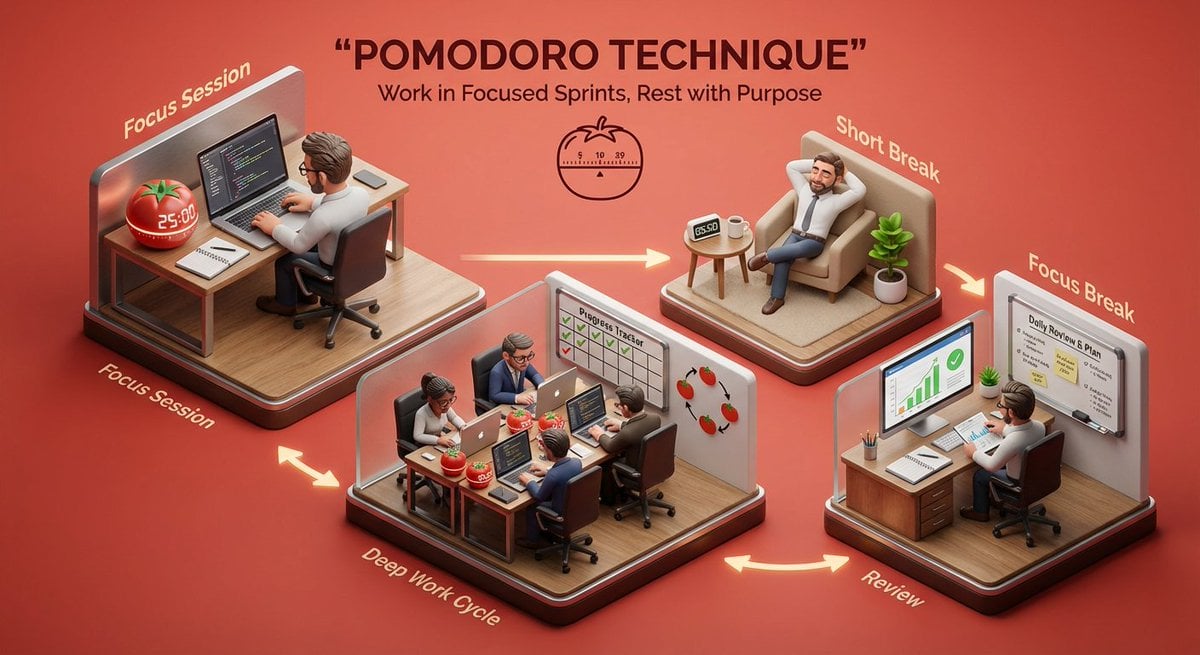 Create a 3D isometric miniature diorama showcasing the productivity system [SYST