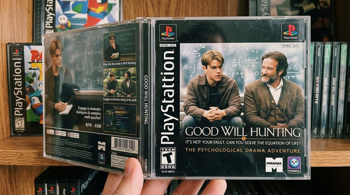 playstation 1 game case with a movie tie-in game that seems like a real game you