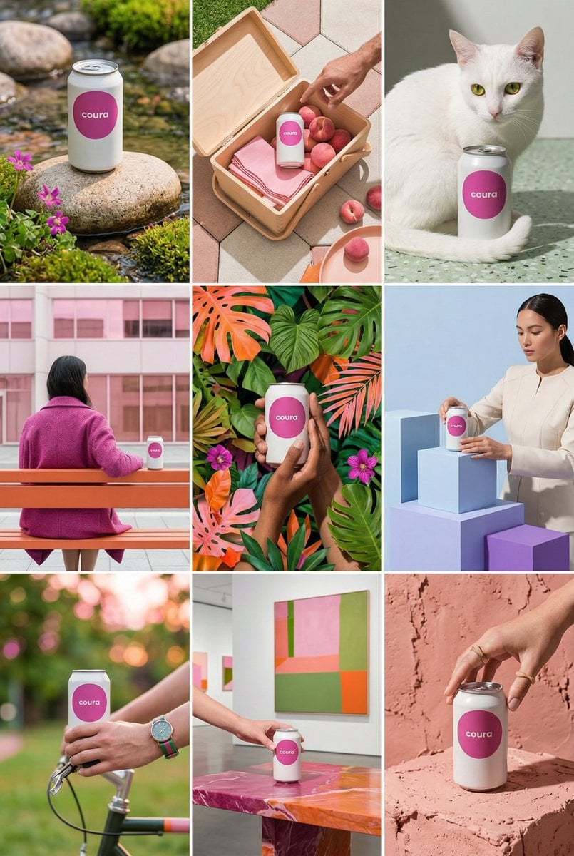 Create a 9-image Instagram feed for this product in [the same aesthetic]. Use di