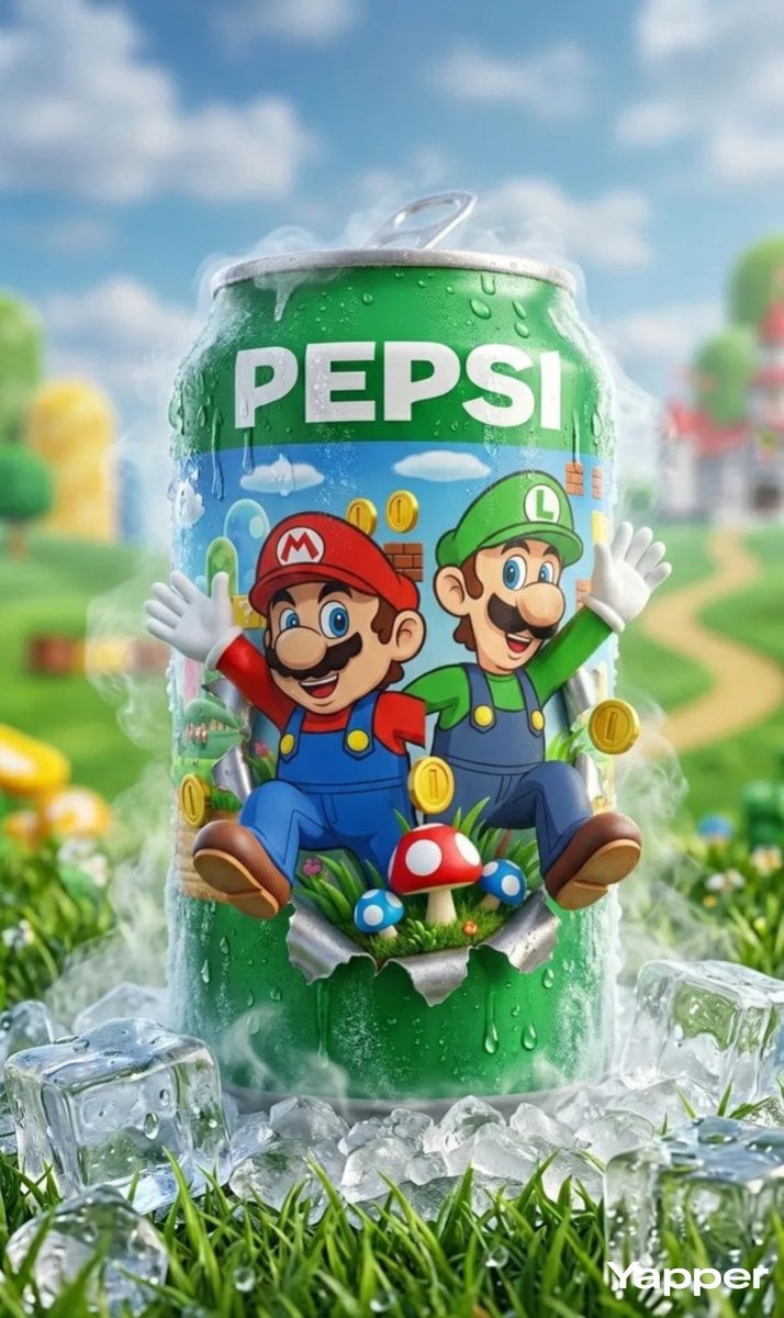 Ultra-realistic product photography of a chilled blue Pepsi can placed upright o