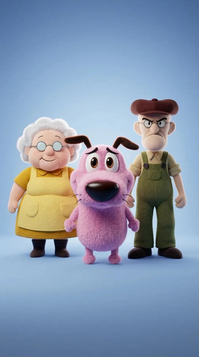 Ultra-detailed 3D plush cartoon character, inspired by classic animated TV style