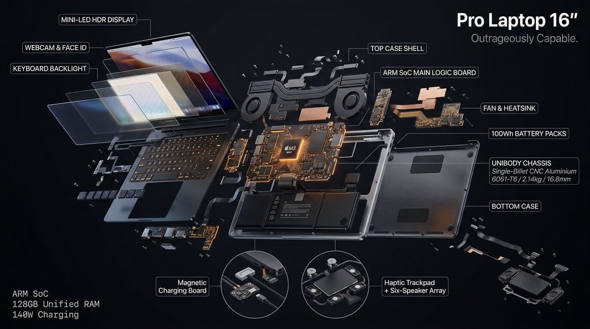 Hyperrealistic 3D radial exploded view of [PRODUCT]  [NUMBER] components  bursti
