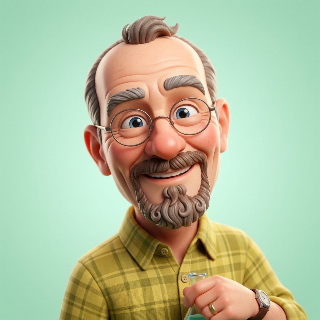 High-quality stylized 3D CGI big-head cartoon render of Harry Potter, square pro