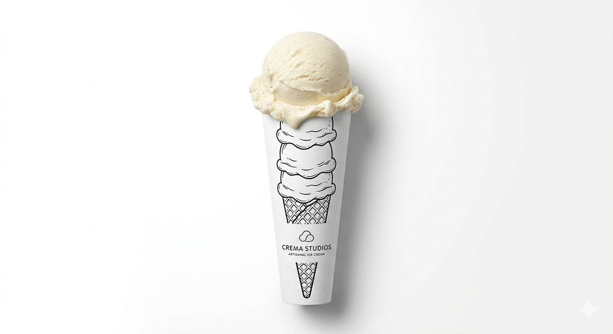 minimal studio shot on pure white background, real [Food Name] emerging from a p