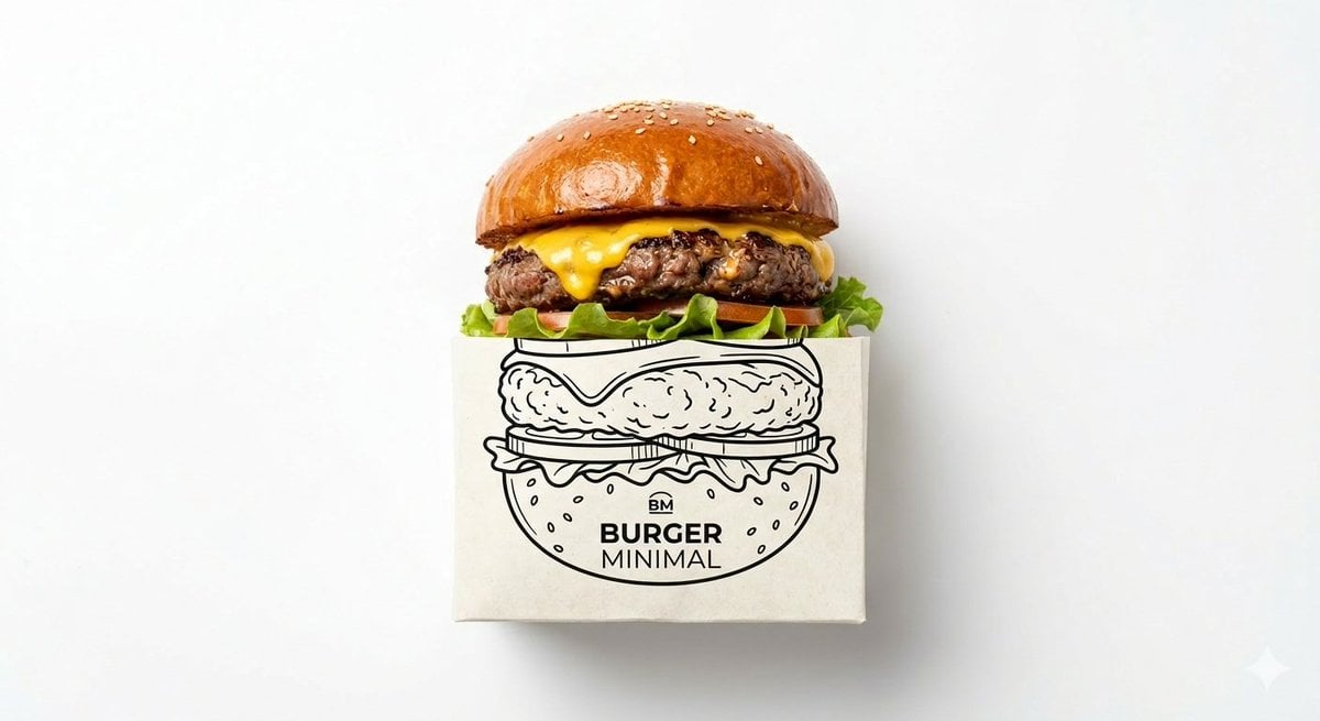 minimal studio shot on pure white background, real [Food Name] emerging from a p