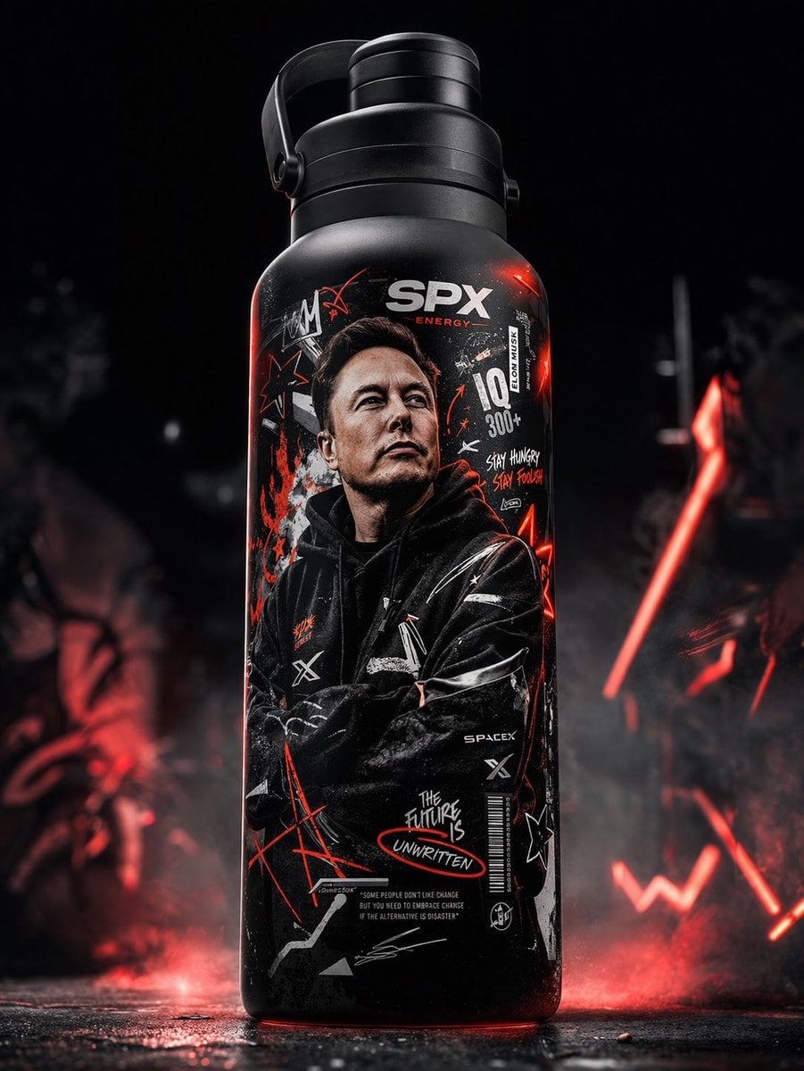 Ultra-realistic 8K hype-brand product shot of a collectible thermal bottle with 