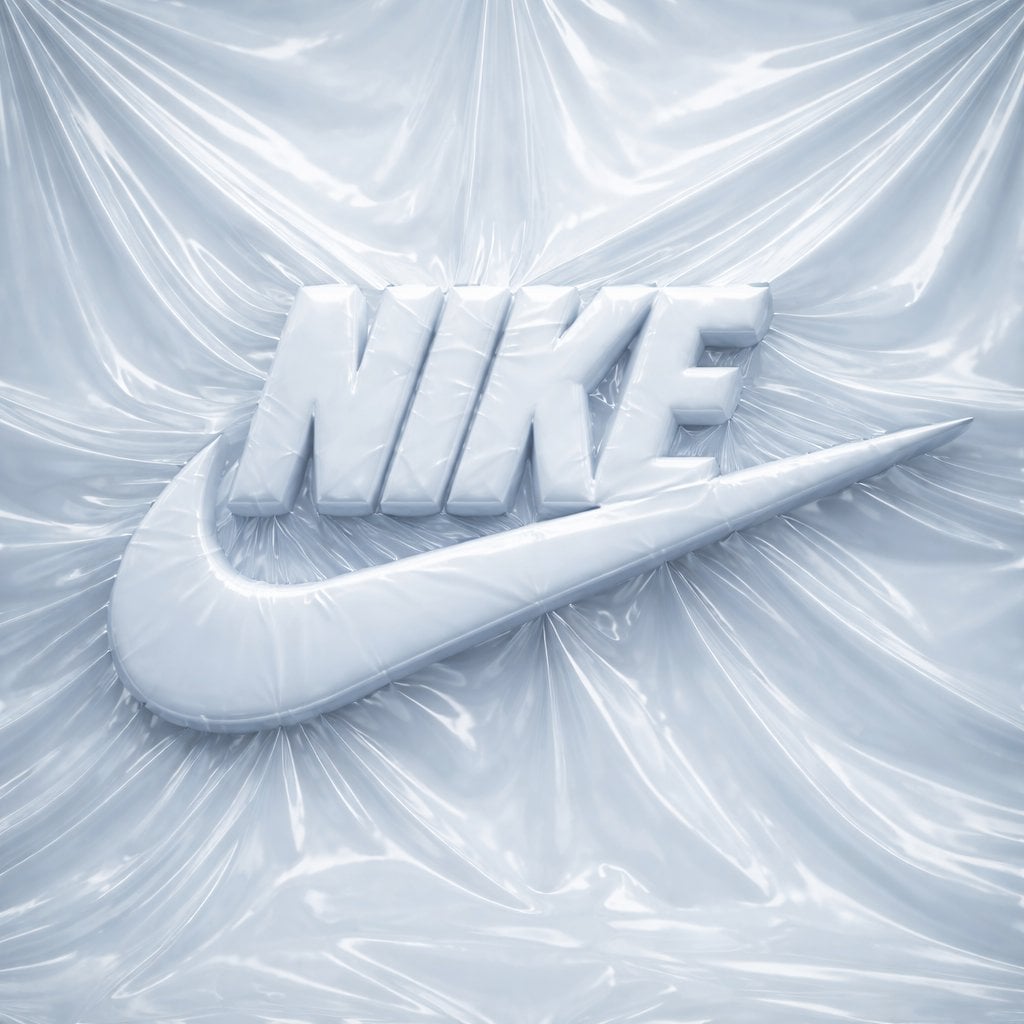 logo completely wrapped in a single layer of elastic plastic or shrink wrap. The