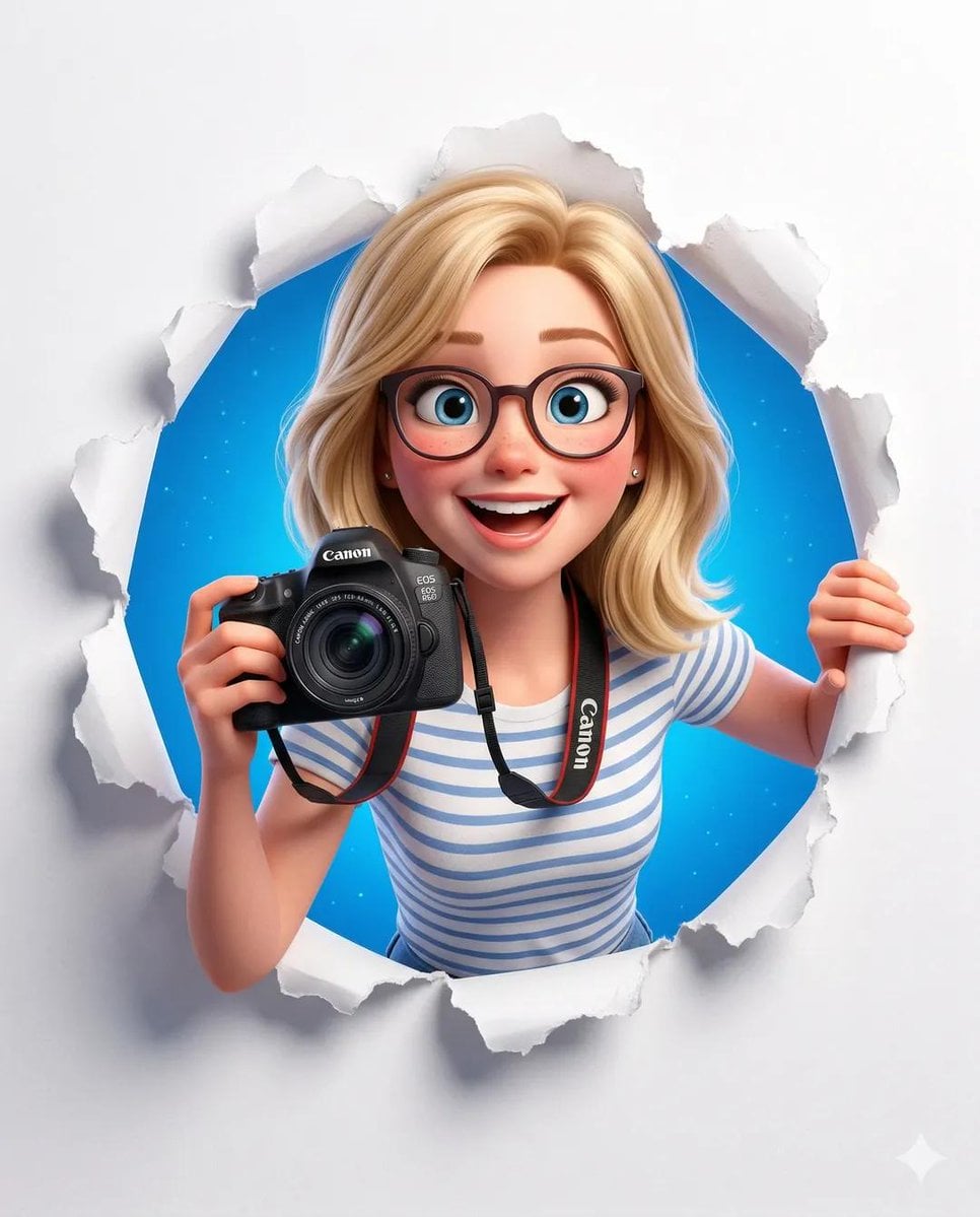 A cute stylized 3D cartoon character (boy/girl) with big expressive eyes, soft s