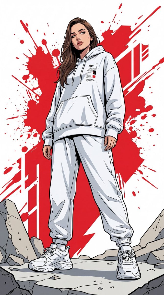 A dynamic full-body urban illustration of a man (use the exact face from the pro