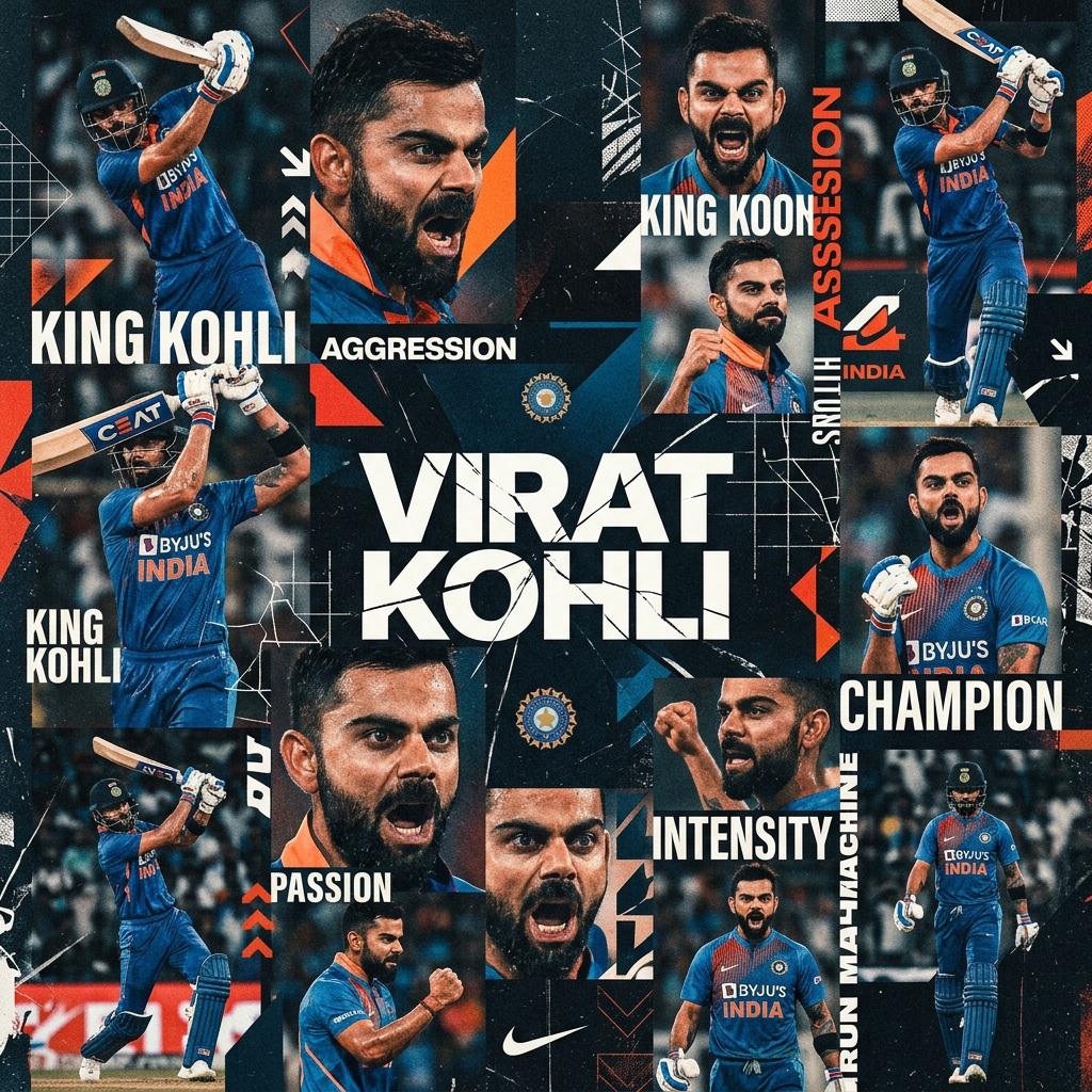 Create a digital modern maximalism style sports collage of [TEAm Name] [Player n