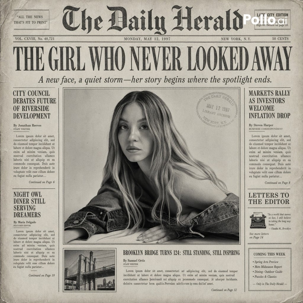 Create the most realistic front page design of a vintage newspaper featuring the