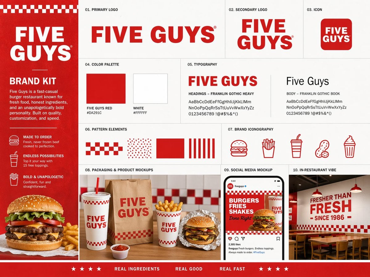 Create a premium brand kit board for [BRAND NAME], presented like a professional