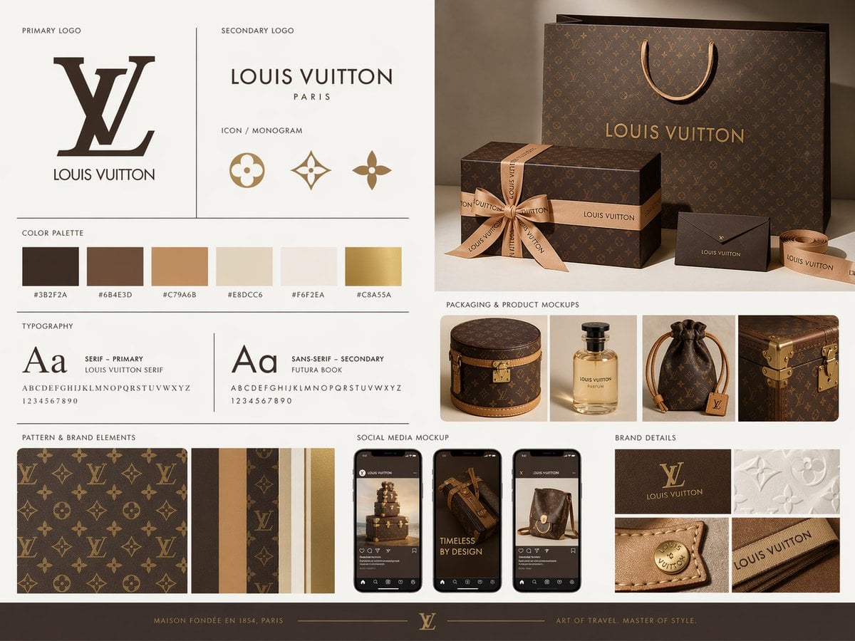 Create a premium brand kit board for [BRAND NAME], presented like a professional