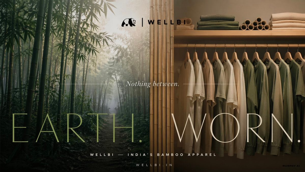 Cinematic product poster for WELLBI, India's premium bamboo apparel brand.

SCEN