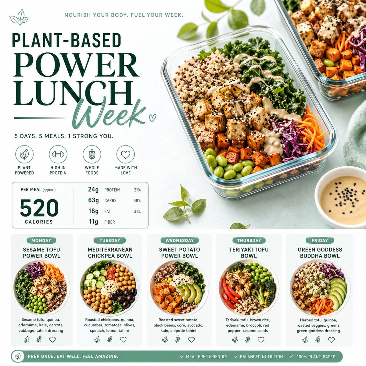 Clean & appetizing meal prep layouts

Design a minimalist healthy meal prep post