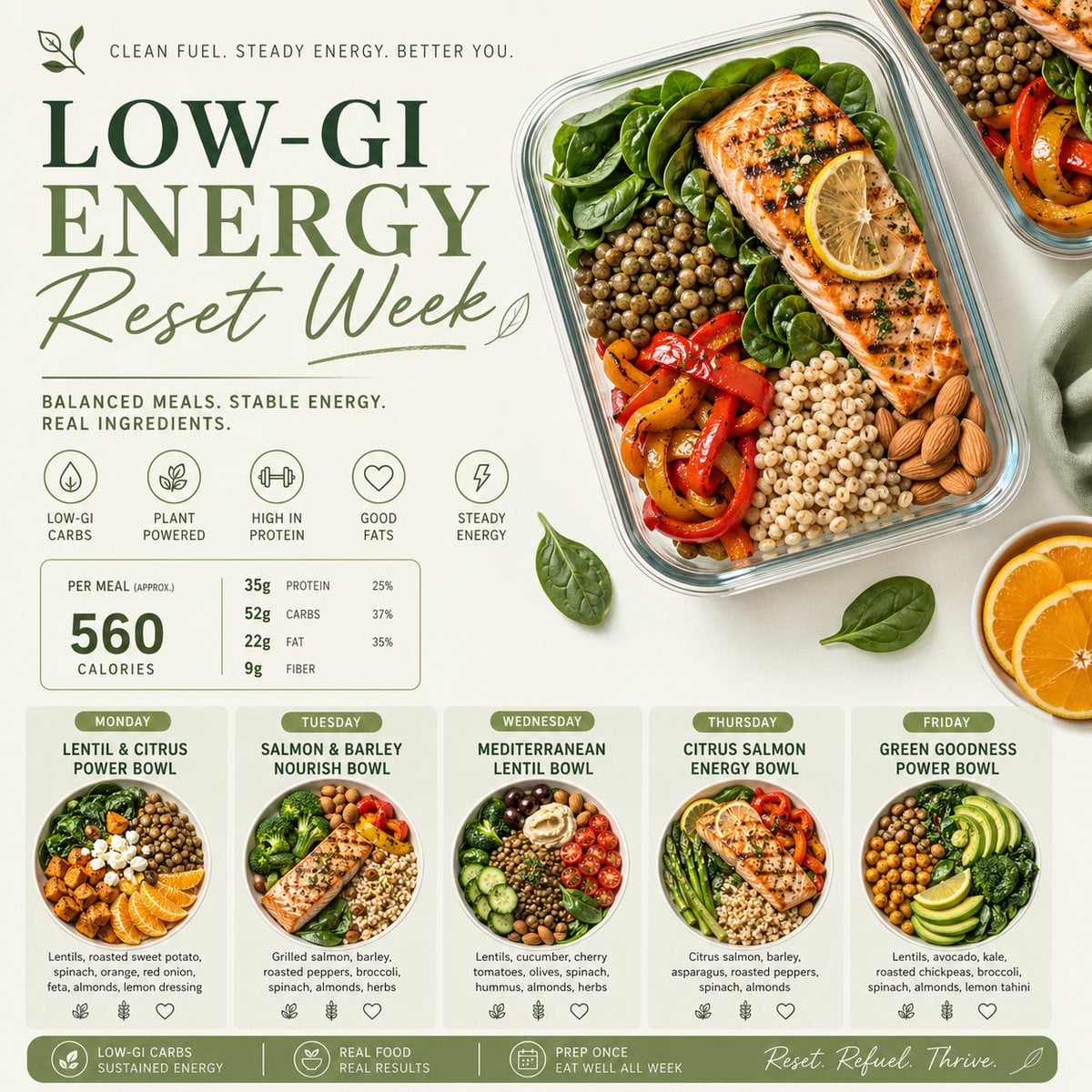Clean & appetizing meal prep layouts

Design a minimalist healthy meal prep post