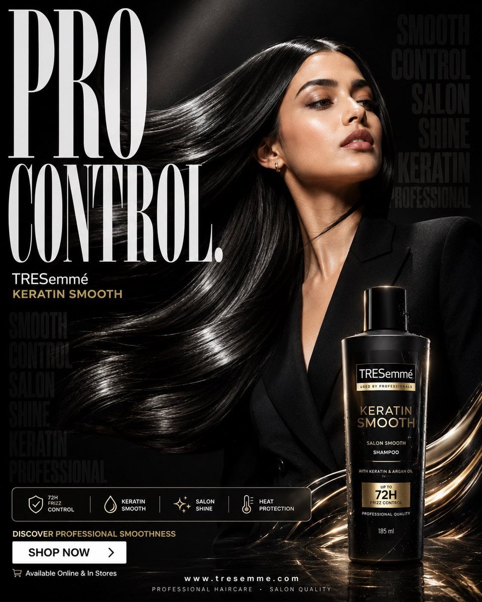 FORMAT:
4:5 vertical hyper-commercial anti-dandruff shampoo campaign poster, ult