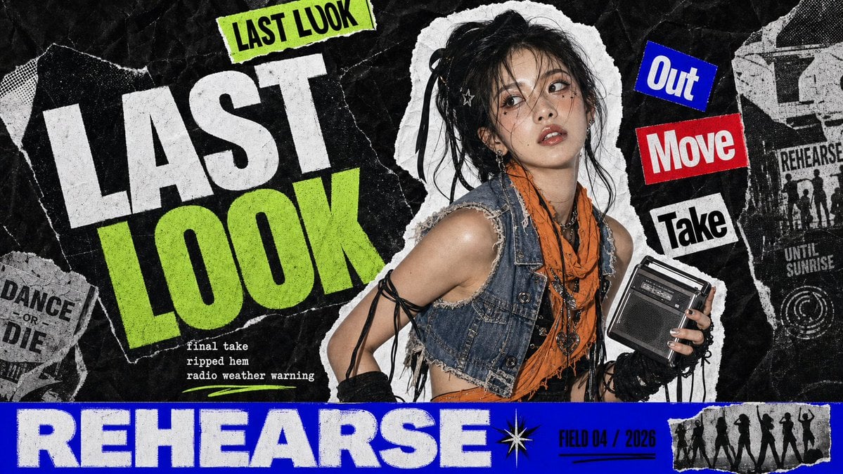 Create a 9:16 K-pop apocalypse ransom zine poster featuring [SUBJECT] [SUBJECT_A
