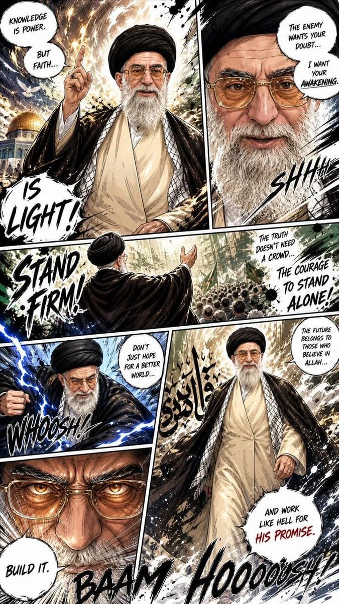 Create a full-page colored manga illustration based on the person in the referen