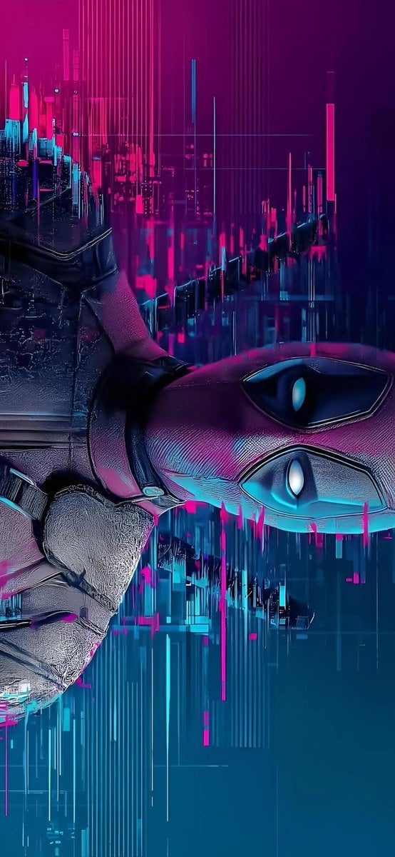 A cinematic, vertical graphic poster of a masked vigilante in a tactical carbon-